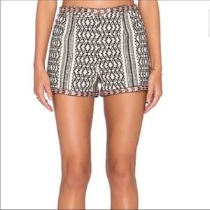 Tularosa | Embroidered Black Cream Red Boho Tribal Print Revolve Shorts S